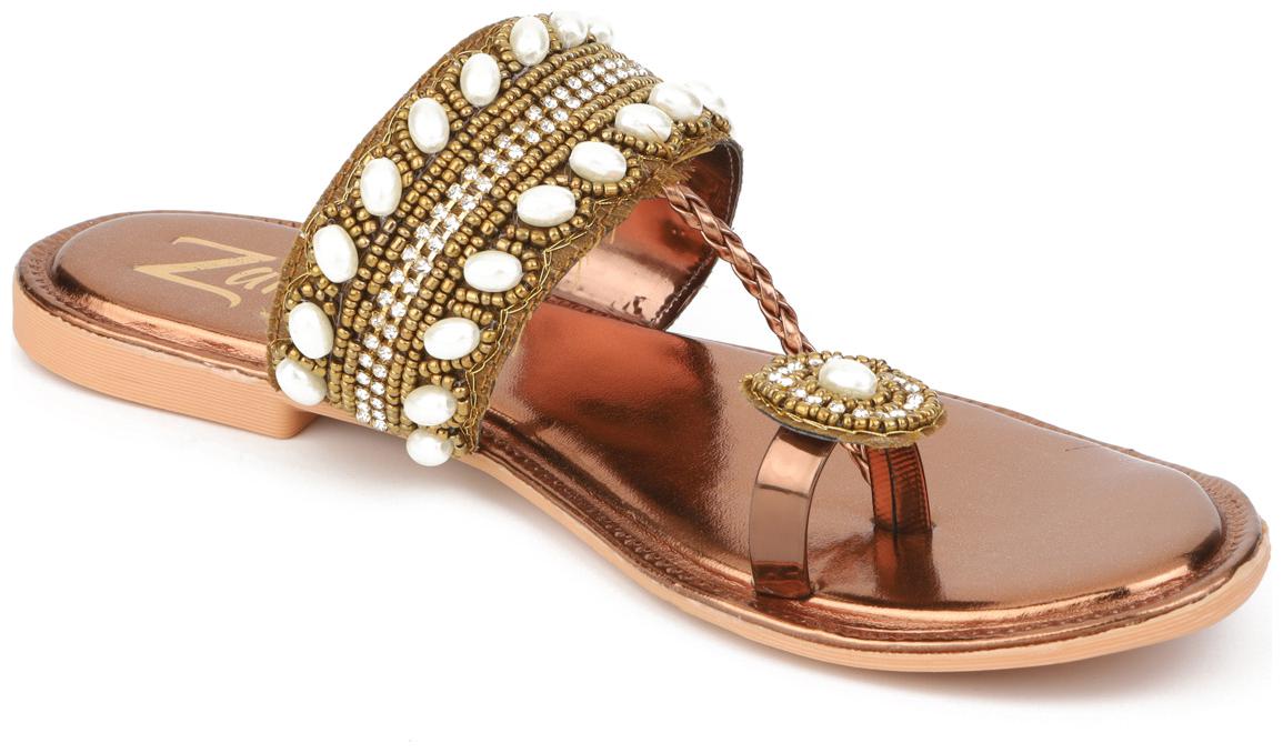 

WALK-N-STYLE Women Brown One Toe Flats