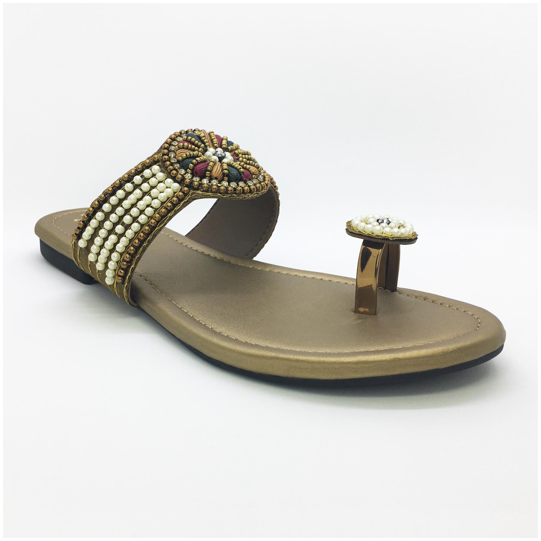 

WALK-N-STYLE Women Gold One Toe Flats