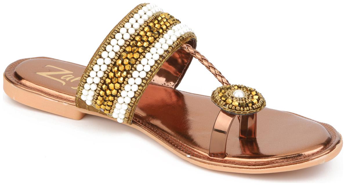 

WALK-N-STYLE Women Brown One Toe Flats