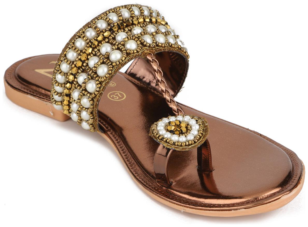 

WALK-N-STYLE Women Brown One Toe Flats