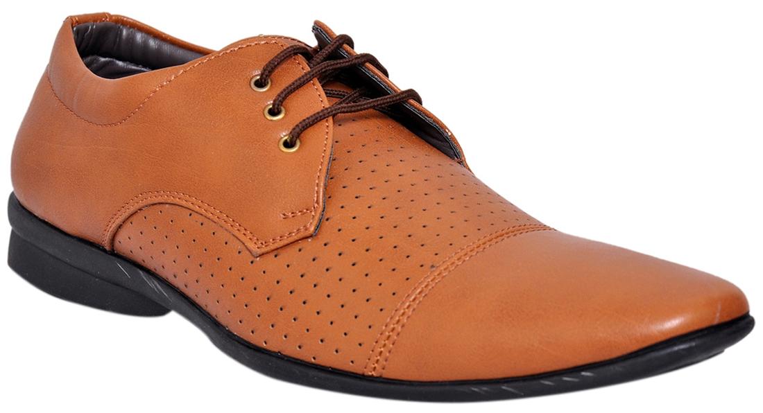 

West Code Men s Synthetic Leather Formal Shoes D-71-Tan-7