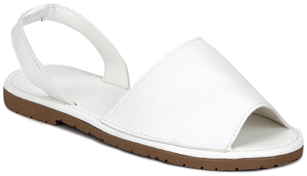 

White PU Back Sling Open Toe Slip-On Sandals