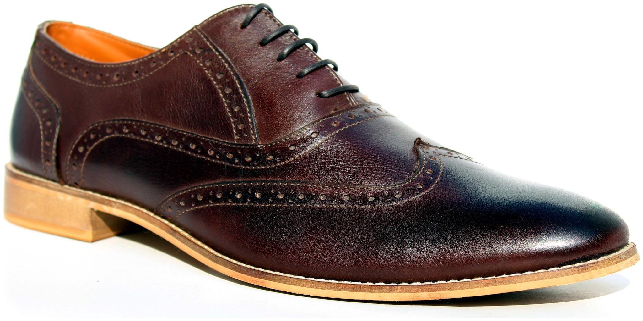 

Wolven Handmade Brown Brough Casual Leather Shoes