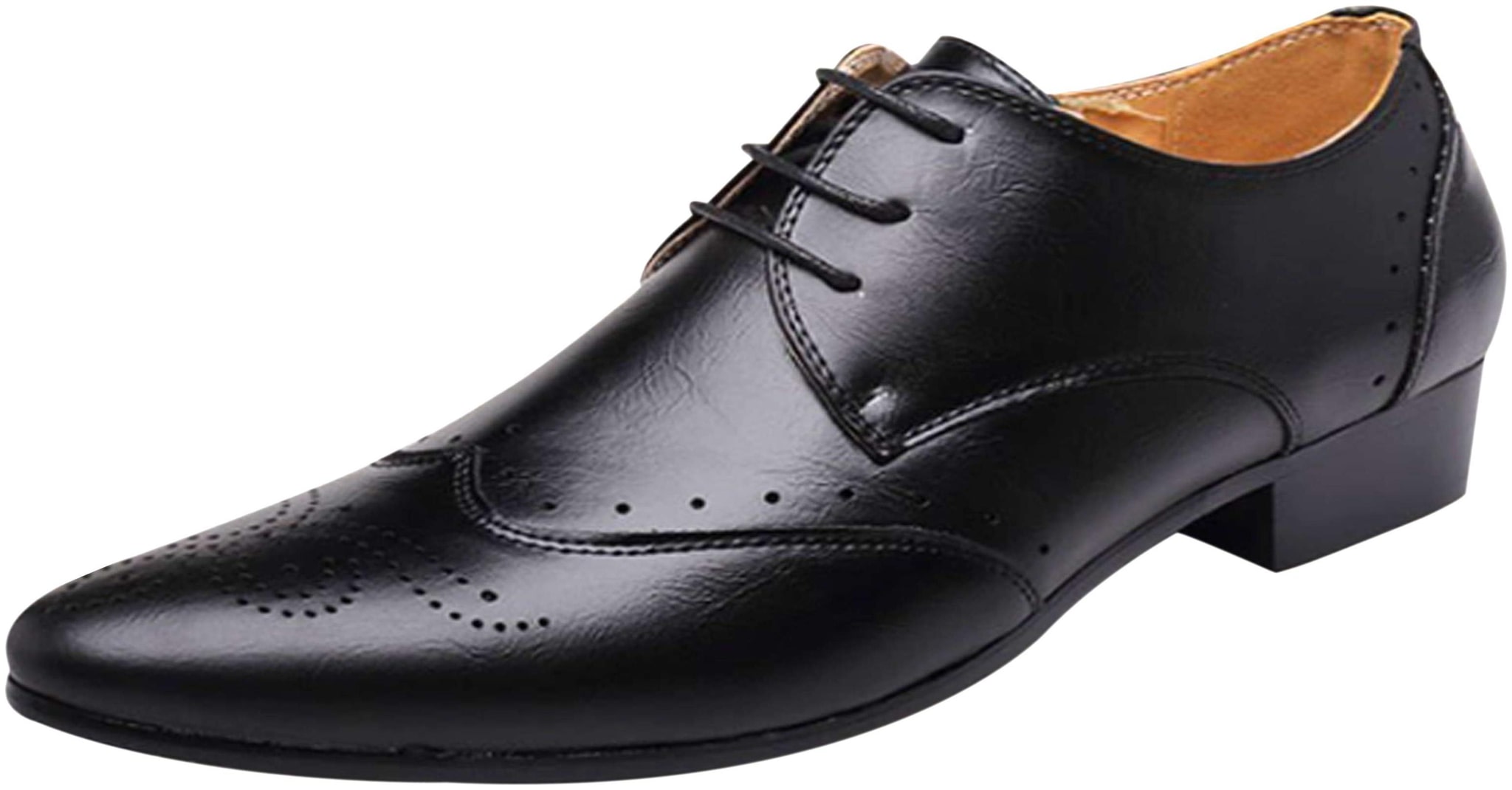 

Wolven Handmade Black Synny Leather Formals Shoes with TPR Black Sole