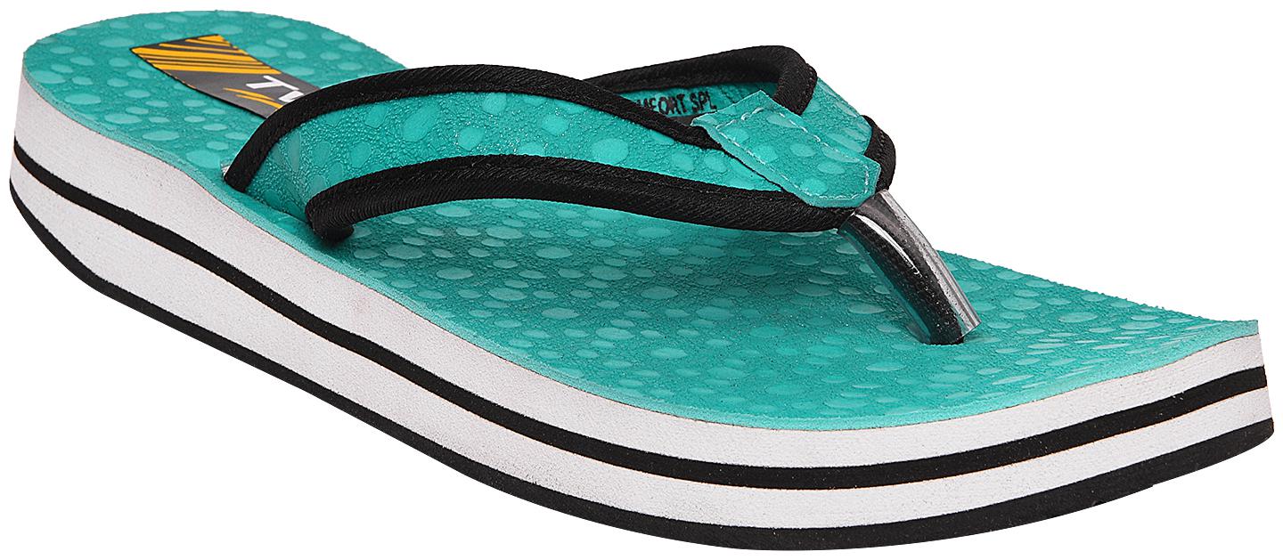 

Women casual light weight chappal TFT-CMFT-SPL-02 Mint Black colour