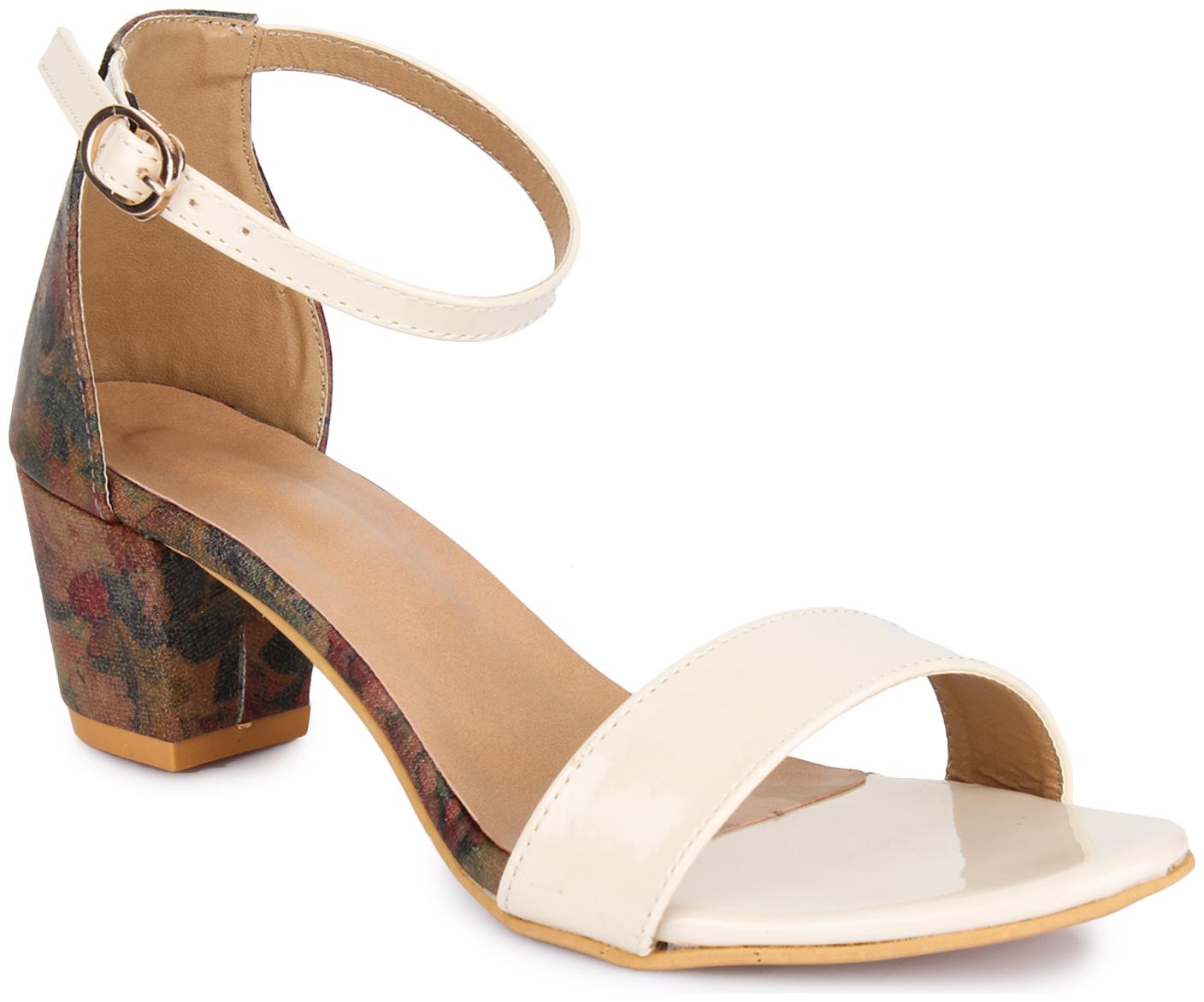 

RIMBOLL Women Cream Heeled Sandals