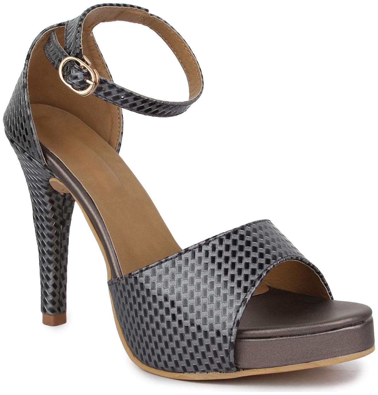 

RIMBOLL Women Grey Heeled Sandals
