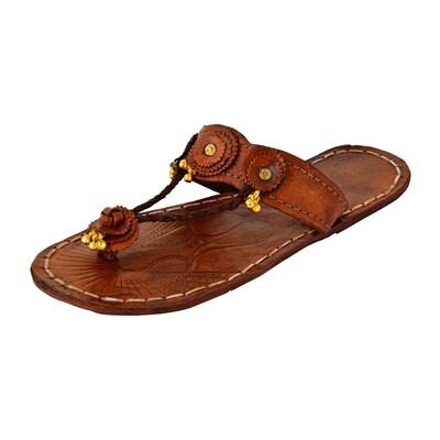 

Women s Brown Color Leather Handmade Kolahpuri