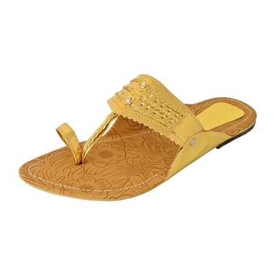 

Women s Golden Color Fancy Kolahpuri