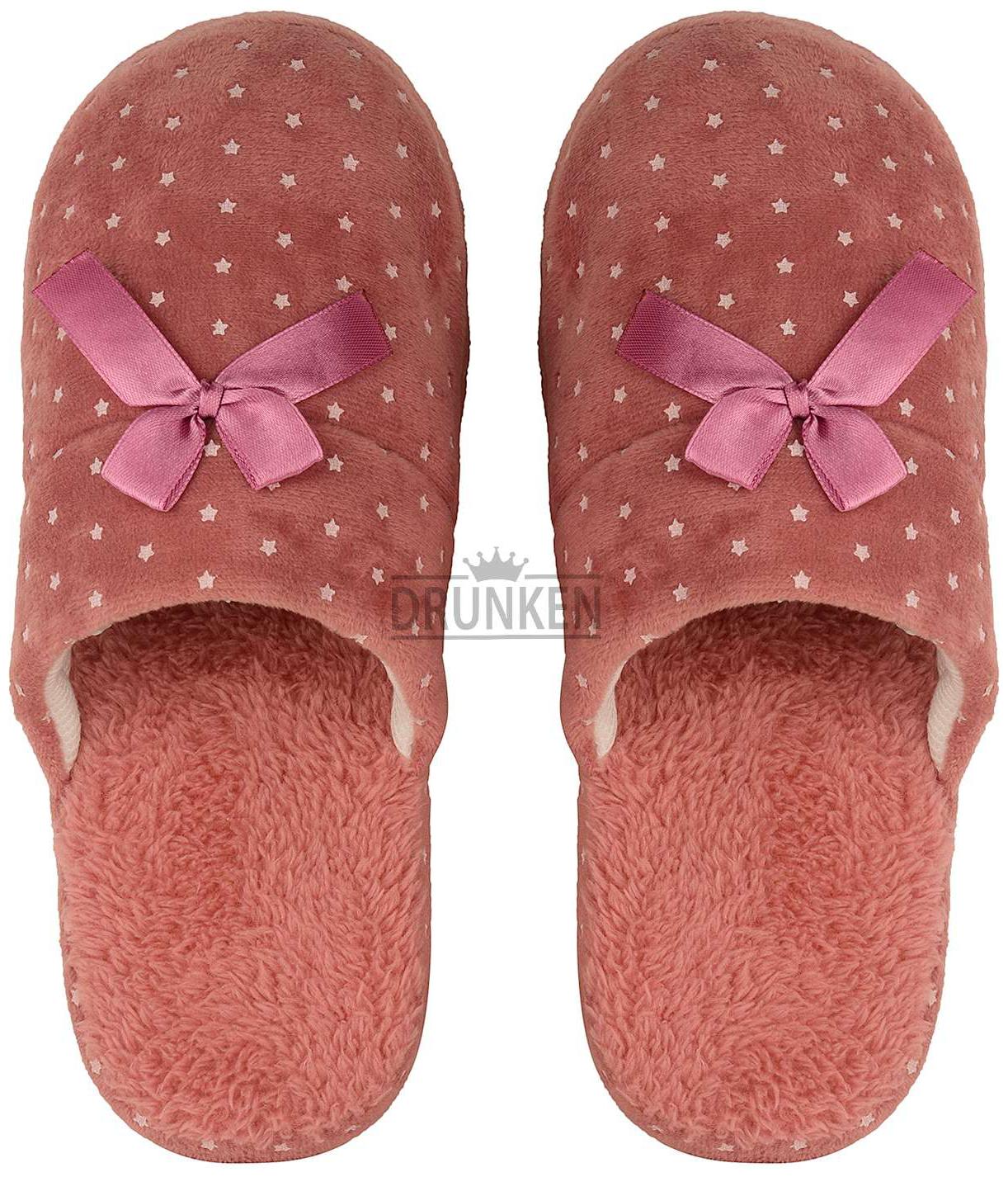 

DRUNKEN Women s Star Stripes Carpet Slippers Memory Foam House Slipper Coral Indian Size 7