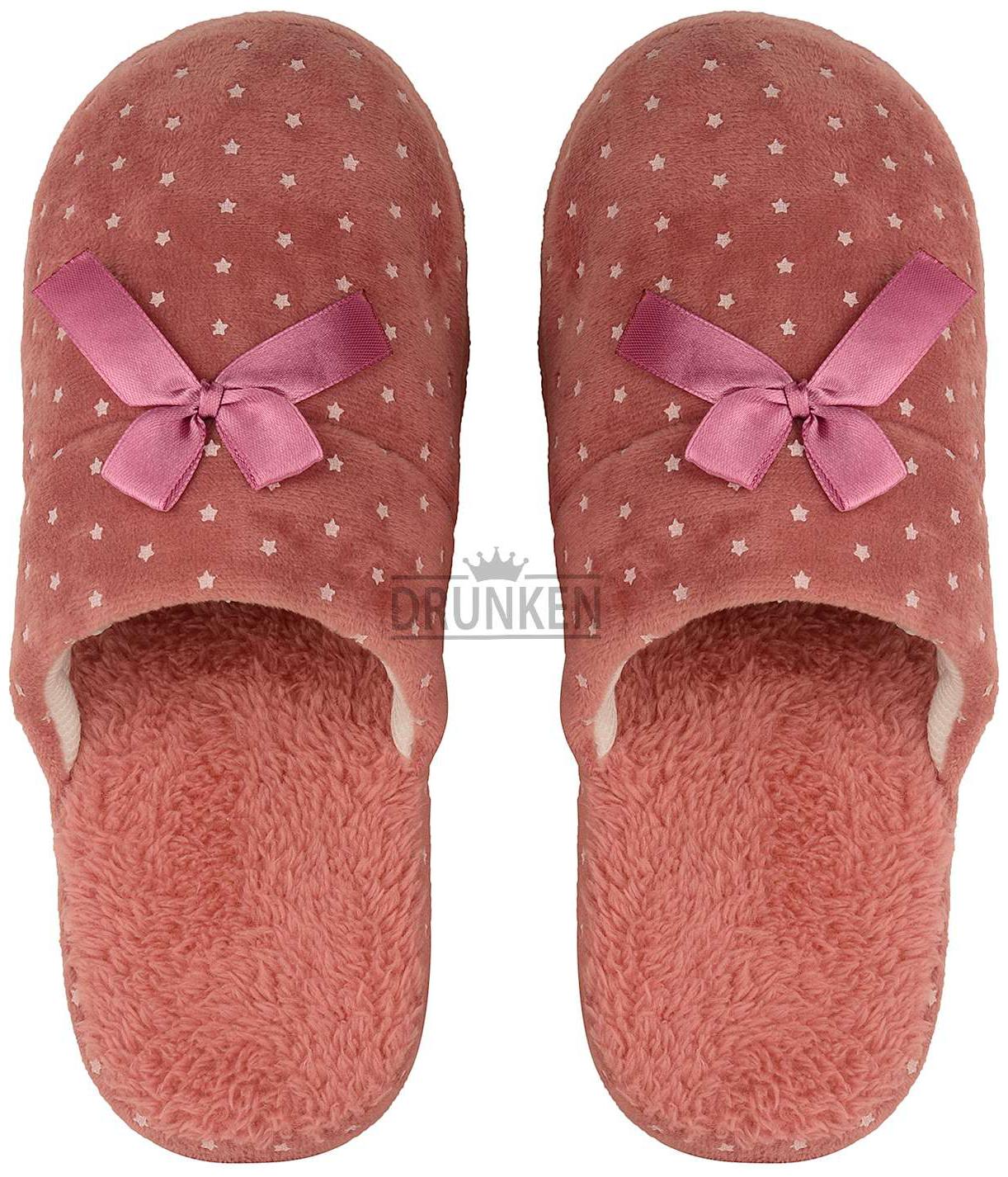 

DRUNKEN Women s Star Stripes Carpet Slippers Memory Foam House Slipper Coral Indian Size 7