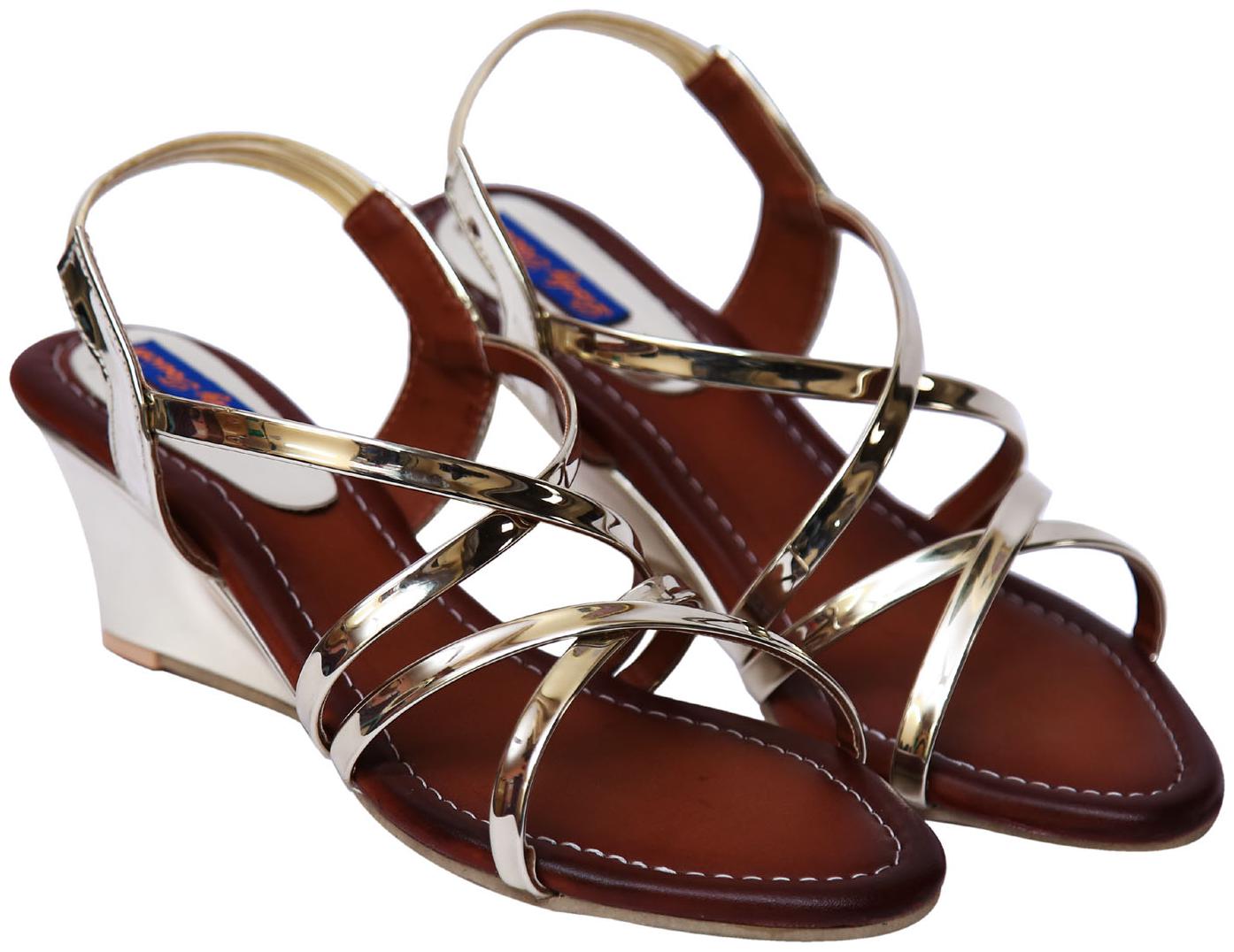 

VIRIDHI Women Brown Gold Sandals