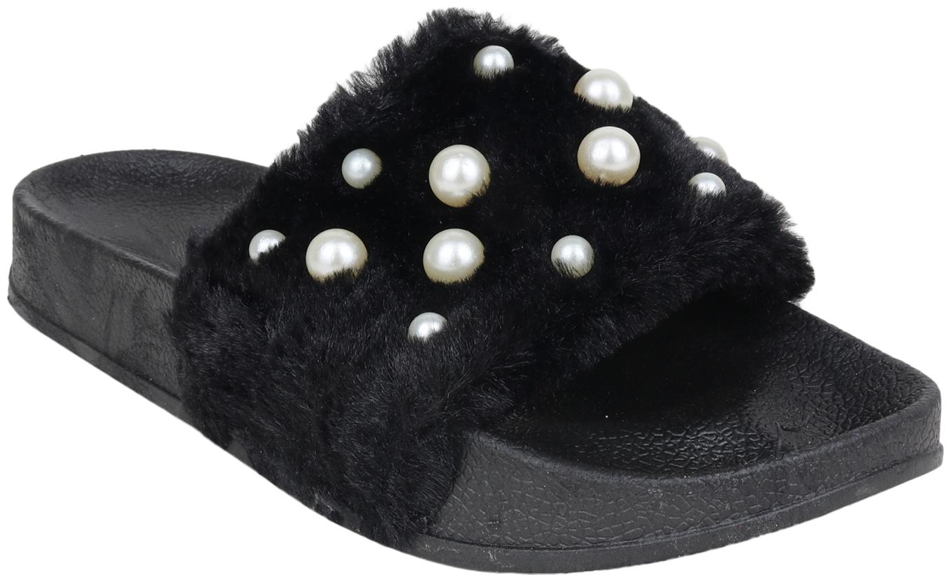 

Womens Berry Stylish Fur Sleepers For Women