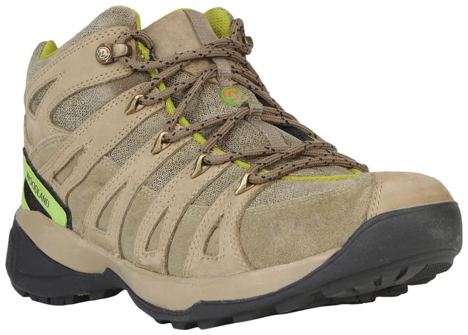 

Woodland Men Khaki Outdoor Boots - MID ANKLE - GB 1403114 KHAKI