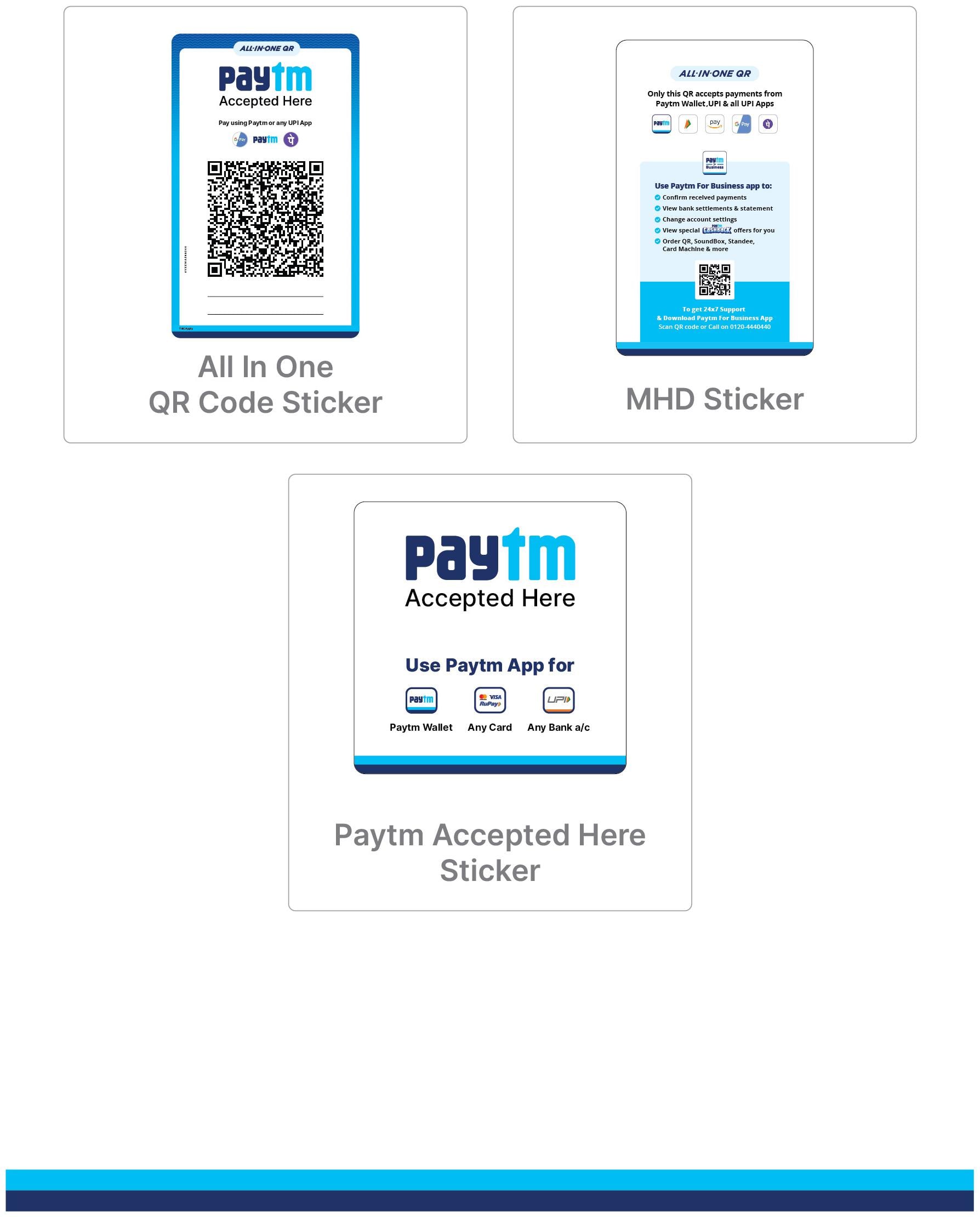 Buy Kit with 100 QR 50 MHD 50 Paytm Mall Accepted Sticker Online at