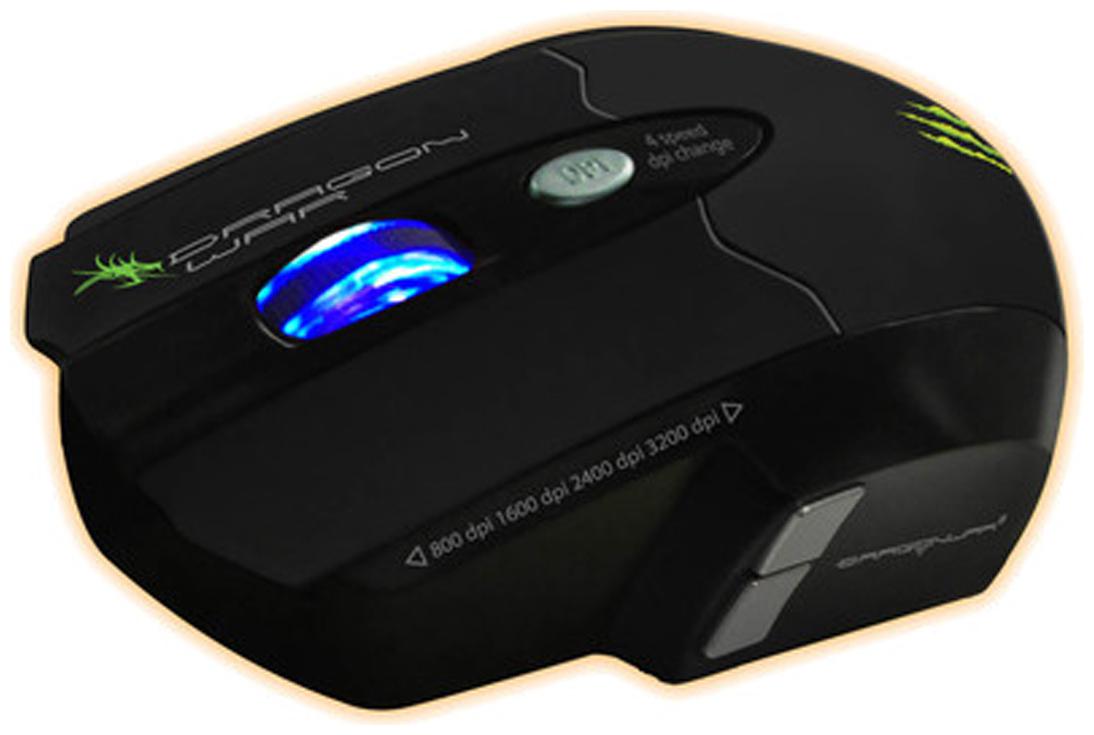 Dragon War Leviathan Blue USB Gaming Mouse Black With Free Mouse Mat by RK Enterprises