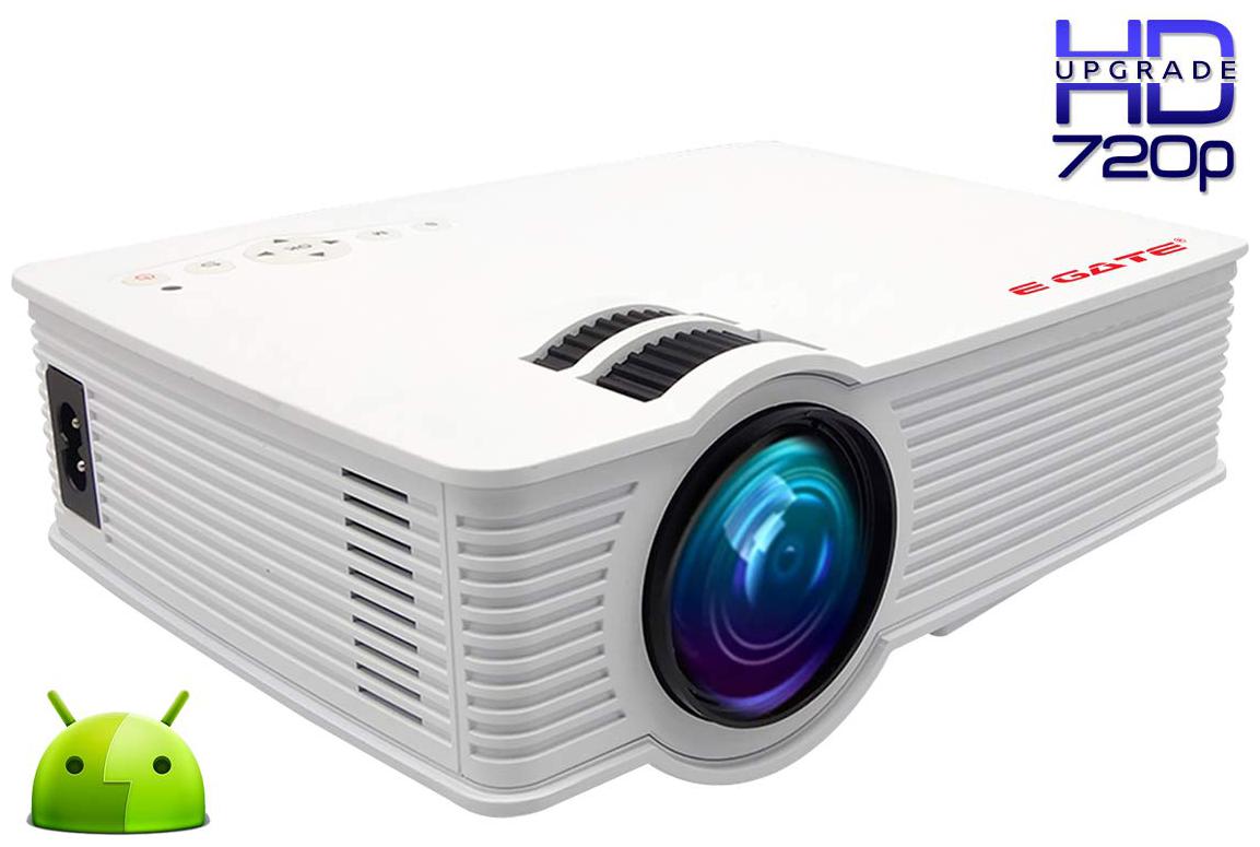 

Egate i9 Classic Android 720p Native (1080p Support) 2100 L (180 ANSI ) with 120 (3 04 m) Large Display LED Projector AV HDMI SD Card USB Audio CPU Android 6 0 Wifi (White)