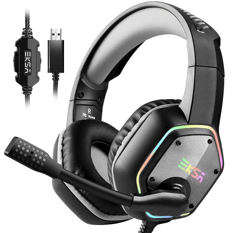 

EKSA E1000NCMGY Over ear Gaming Headsets With Mic - Grey