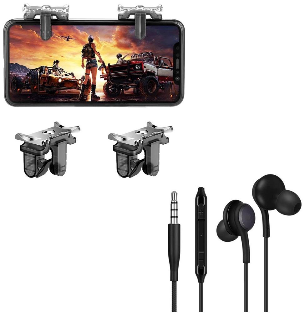 

Freckle Metal PUBG Mobile Gaming Trigger Button Joystick With Free AKG Super Bass 3 5mm Jack Earphone