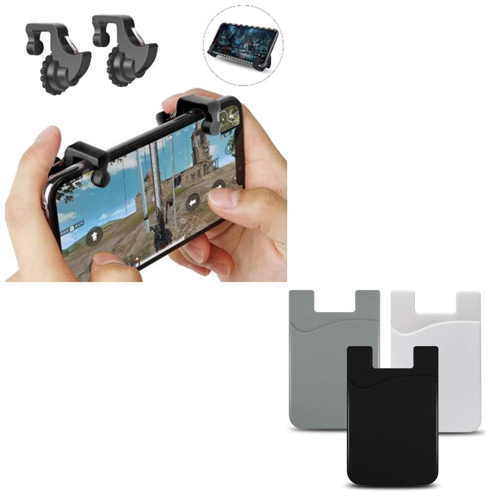 

Freckle Mobile Game Controller Shooter Trigger Fire Button Handle With Free Universal Cell Phone Wallet Cards Holder Pocket Sticker