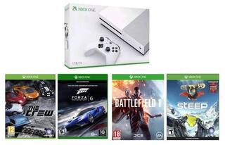 Microsoft Xbox One S 1TB Gaming Console (With Steep, The Crew, Forza Motorsport 6 and Battlefield 1)