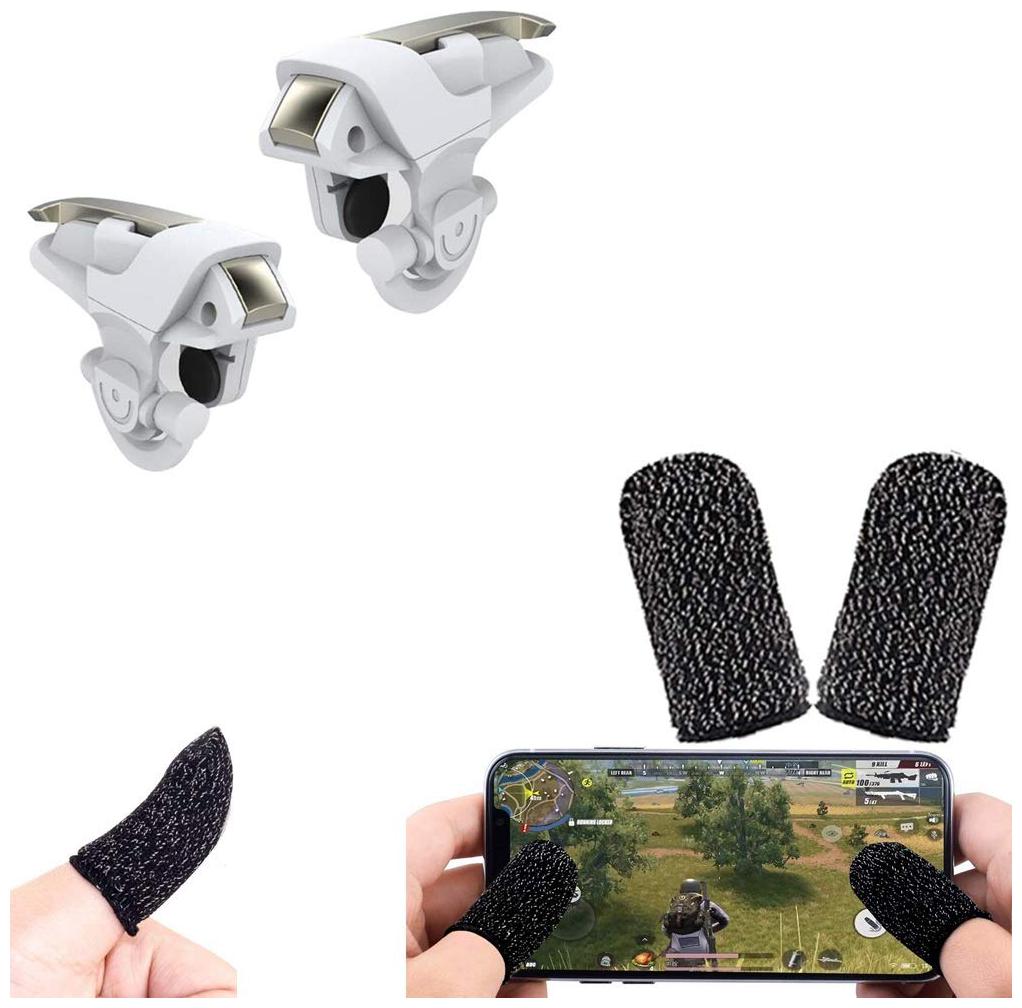 

Nory White Shark Mobile Pubg Trigger Battle Royale Sensitive Shoot and Aim with Free Gaming Finger Sleeve Touchscreen Finger Gloves Anti-Sweat Touch and Sensitive
