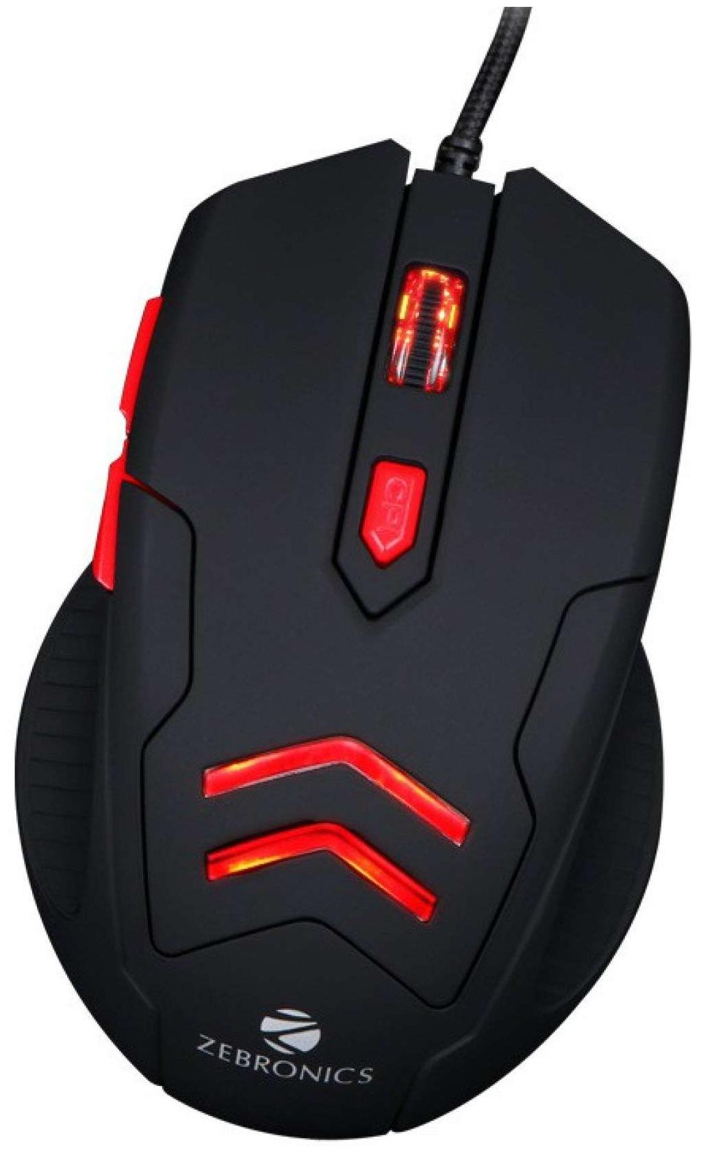 Zebronics Feather Wired Optical Gaming Mouse with mousepad USB 2.0, Black by Aabhu In