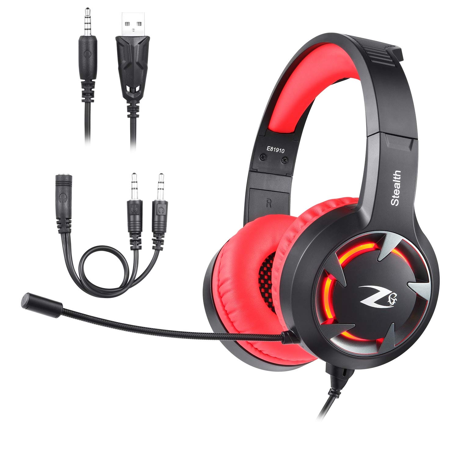 

Zoook STEALTH Over ear Gaming Headsets With Mic - Red