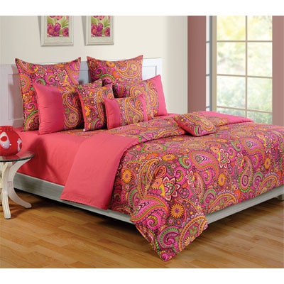 

Swayam Cotton Floral Double Size Bedsheet 144 TC ( 1 Bedsheet With 2 Pillow Covers Pink )