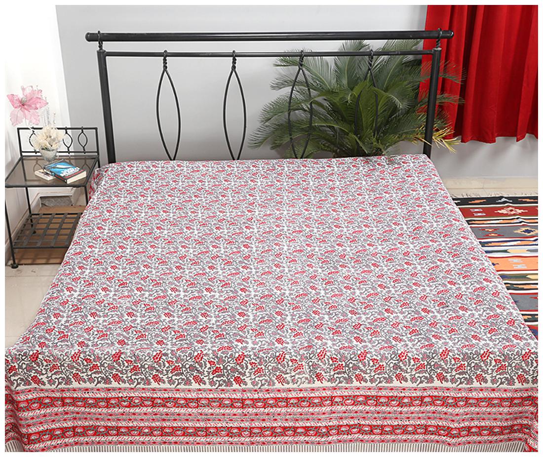 

Rajrang Cotton Printed King Size Bedsheet 104 TC ( 1 Bedsheet With 2 Pillow Covers Pink )