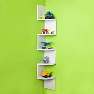

DecorNation Wall Mount Corner Shelf Zigzag Shape - White