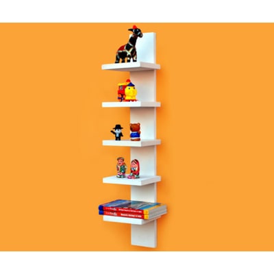 

DecorNation Wall Mounting Shelving Set 5 Tier Shelf For Home And Office-White