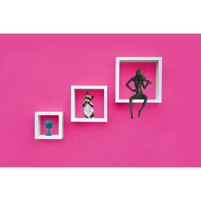 

DecorNation Wall Shelf Unit Set Of 3 Nesting Square Shelves - White
