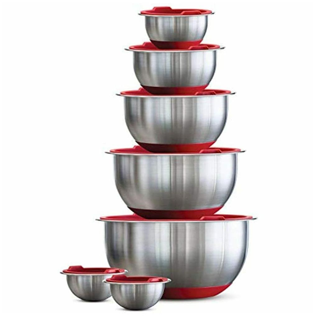 

1 Historyback Return False 14-PieceCoveredStainless-SteelMixingBowlSetRed am