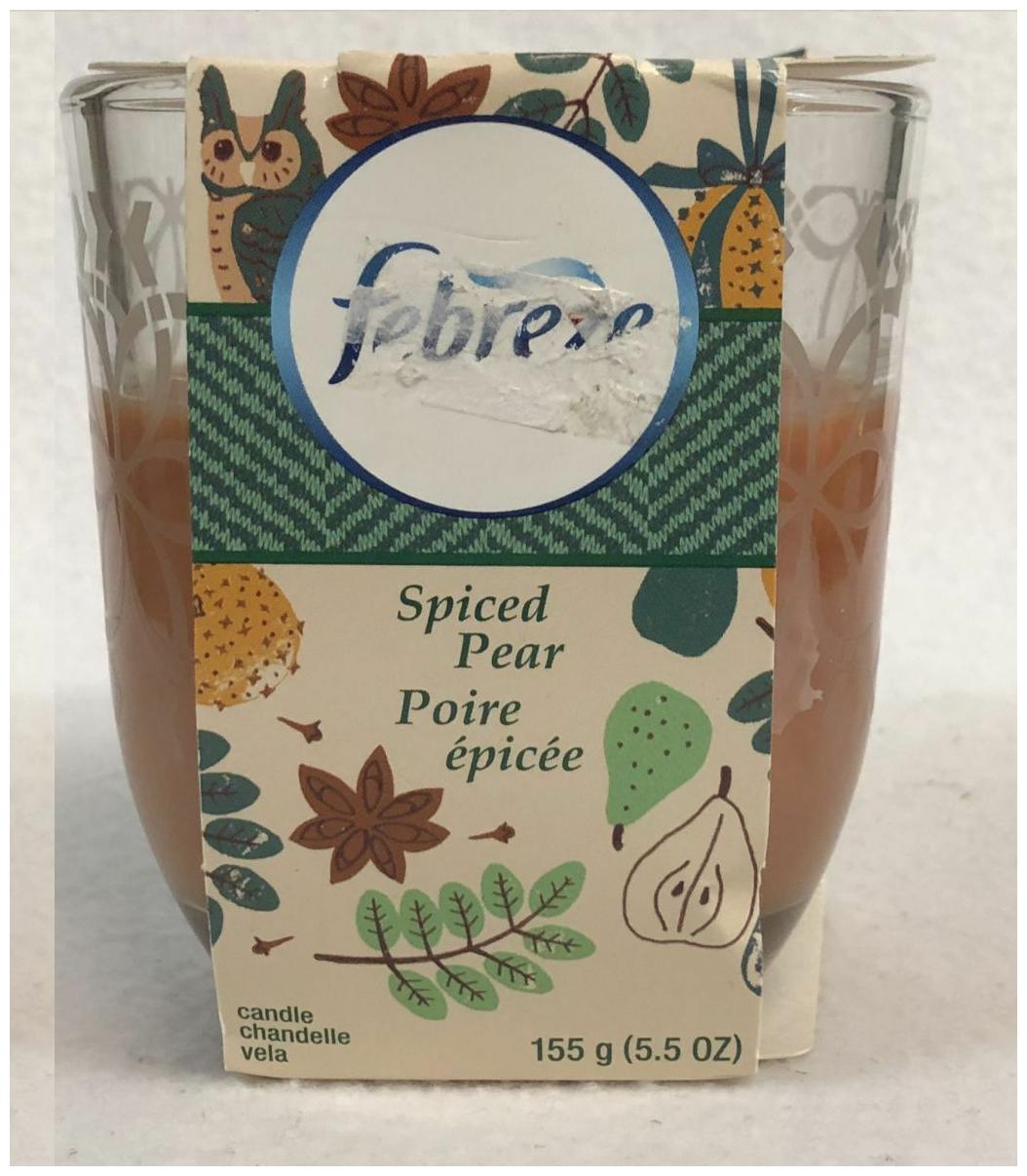 

1 Jar Febreze SPICED PEAR Eliminates Odor Scented Candle 5 5 oz