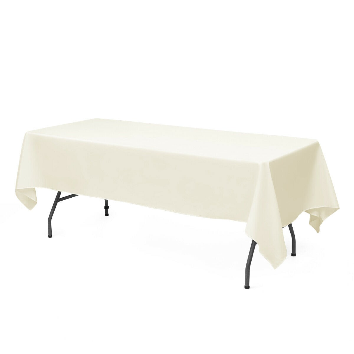 

10 PCS 60 x 126 inch Polyester Tablecloth for Party Home Decor Table Cover Ivory
