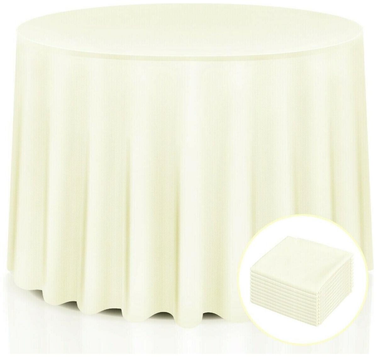 

10 pcs 90 Home Restaurant Polyester Round Tablecloth