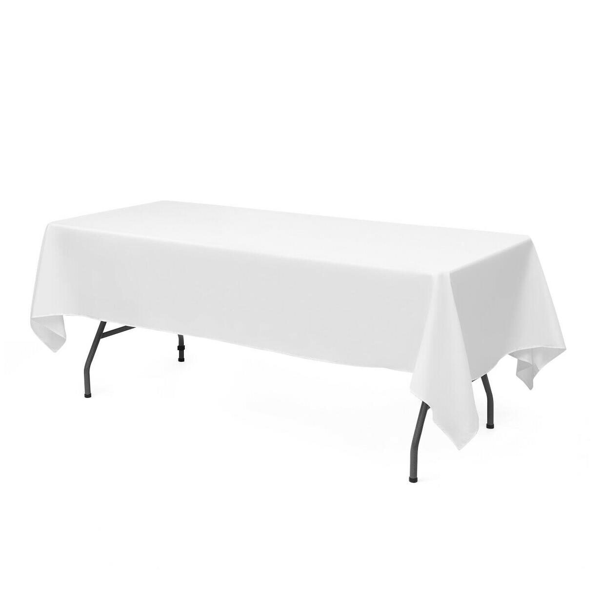 

10 PCS 90 x 156 Rectangle Polyester Tablecloth Wedding Party House Decor White