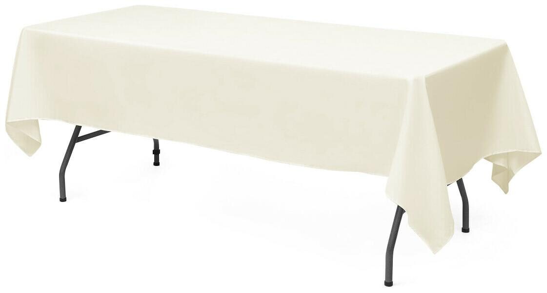 

10 PCS 90 x 132 Rectangle Polyester Tablecloth Wedding Party Decoration Ivory