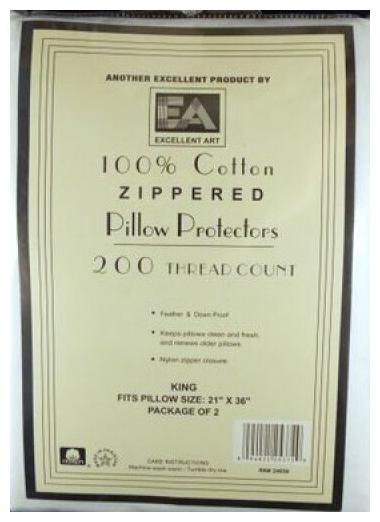 

100 COTTON-200 THREAD- (2) ZIPPERED QUEEN STANDARD KING PILLOW PROTECTORS A