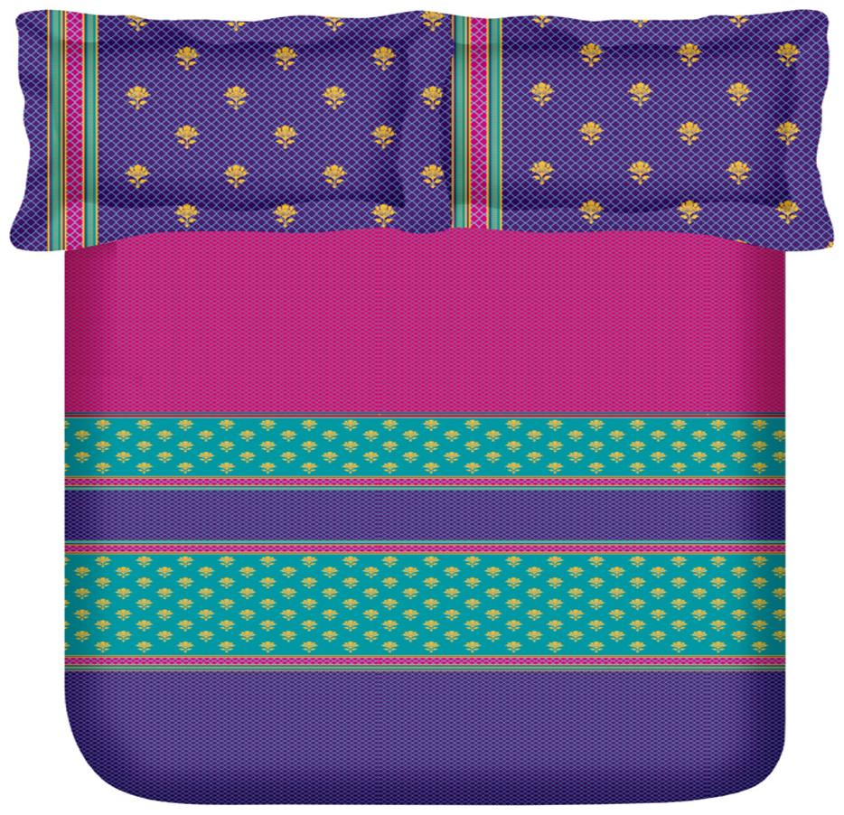 

Profit blitz Cotton Abstract Queen Size Bedsheet ( 1 Bedsheet With 2 Pillow Covers Multi )