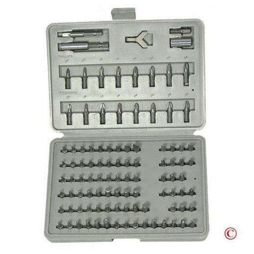 

100pc Security Bit Set Torx Star Tamper Screws Hex Key Phillips Slotted Tri Wing