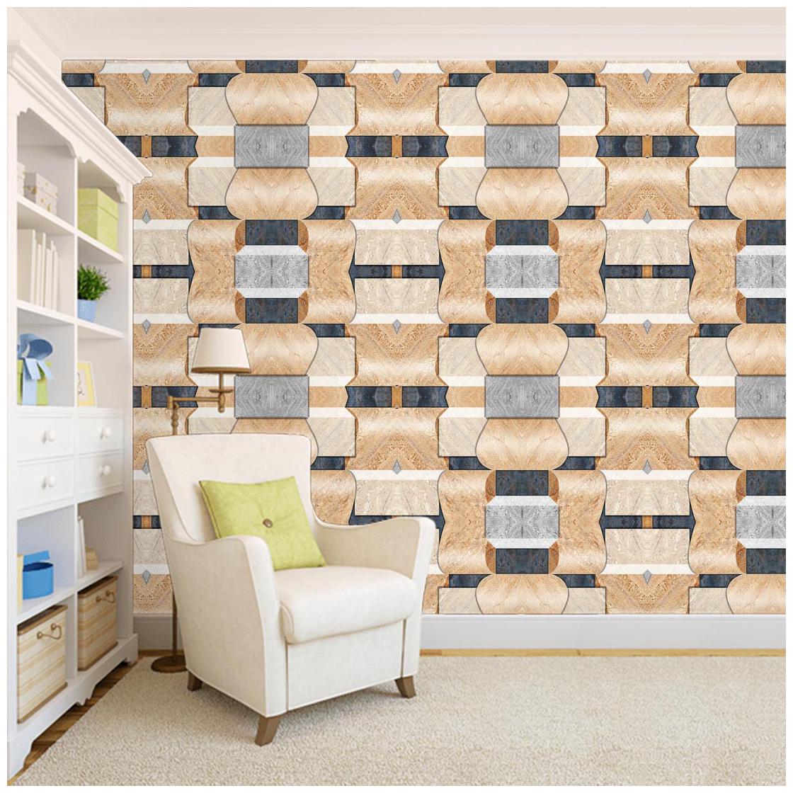 

100yellow 3D Theme Printed Peel And Stick Decor Wall Paper for Cafe Restaurant(PVC Vinyl 26 7 Sqft Multi)