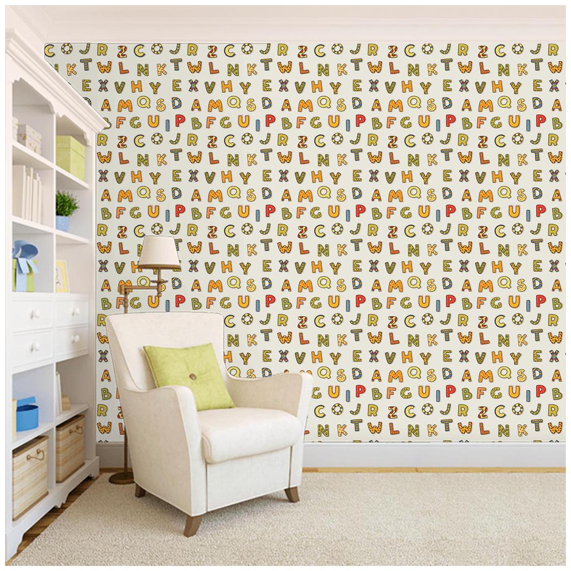 

100Yellow Alphabet A- Z Printed Peel And Stick Wall Paper Wall Sticker -Ideal For Kids Room Decoration- 26 7 Sqft
