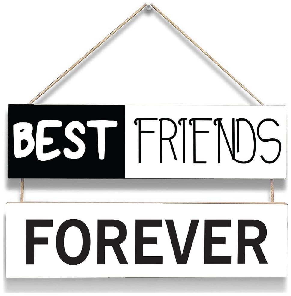 

100Yellow Best Friends Forever Door Hanging Board Plaque Sign For Wall Decor