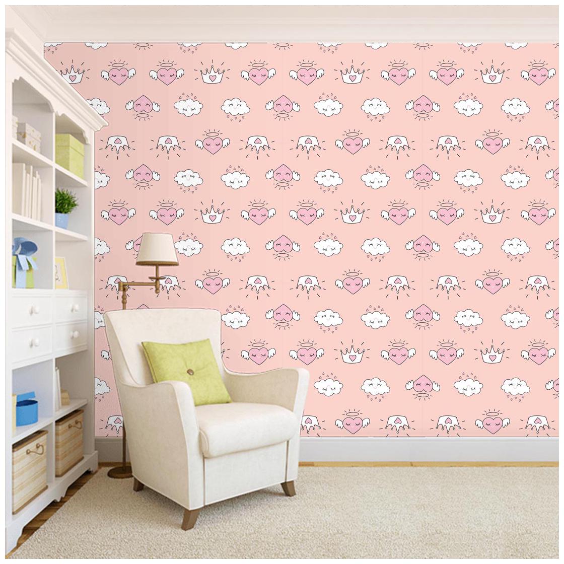 

100yellow Dream Hearts and Cloud Pattern Peel and Stick Waterproof Wallpaper (PVC Vinyl 26 7 Sq ft Multi)