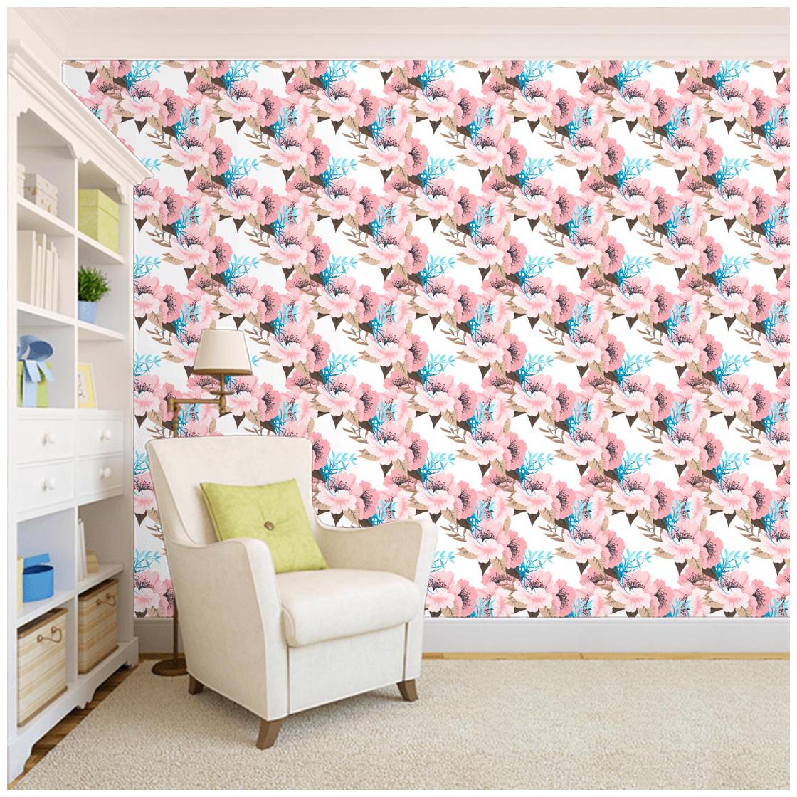 

100Yellow Floral Pattern Sel Peel Stick Waterproof Wallpaper
