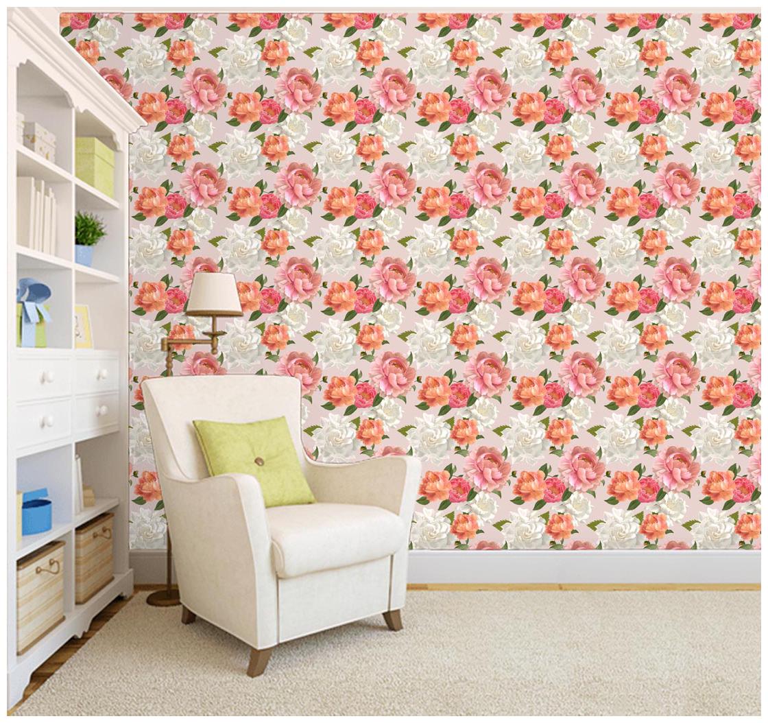 

100Yellow Floral Pattern Sel Peel Stick Waterproof Wallpaper