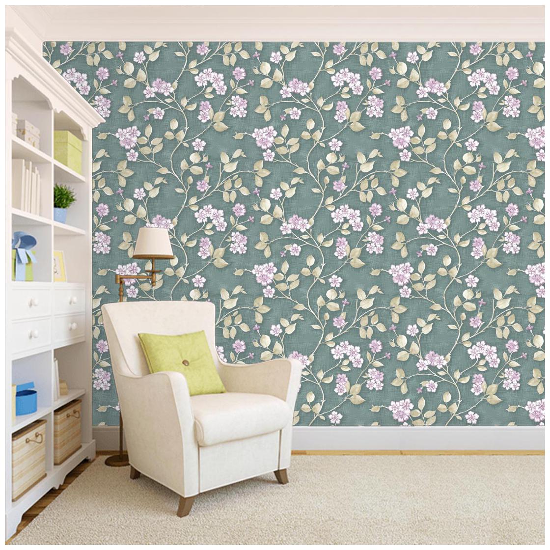

100yellow Floral Design Pattern Peel and Stick Waterproof HD Wallpaper (PVC Vinyl 26 7 Sqft Multi)