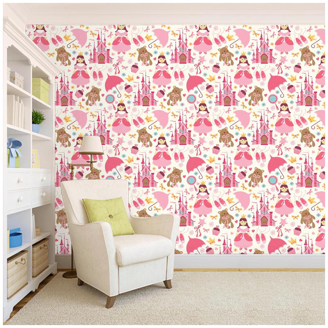 

100yellow Lil Cindrella Pattern Peel And Stick Waterproof Hd Wallpaper (Pvc Vinyl 26 7 Sqft Multi)